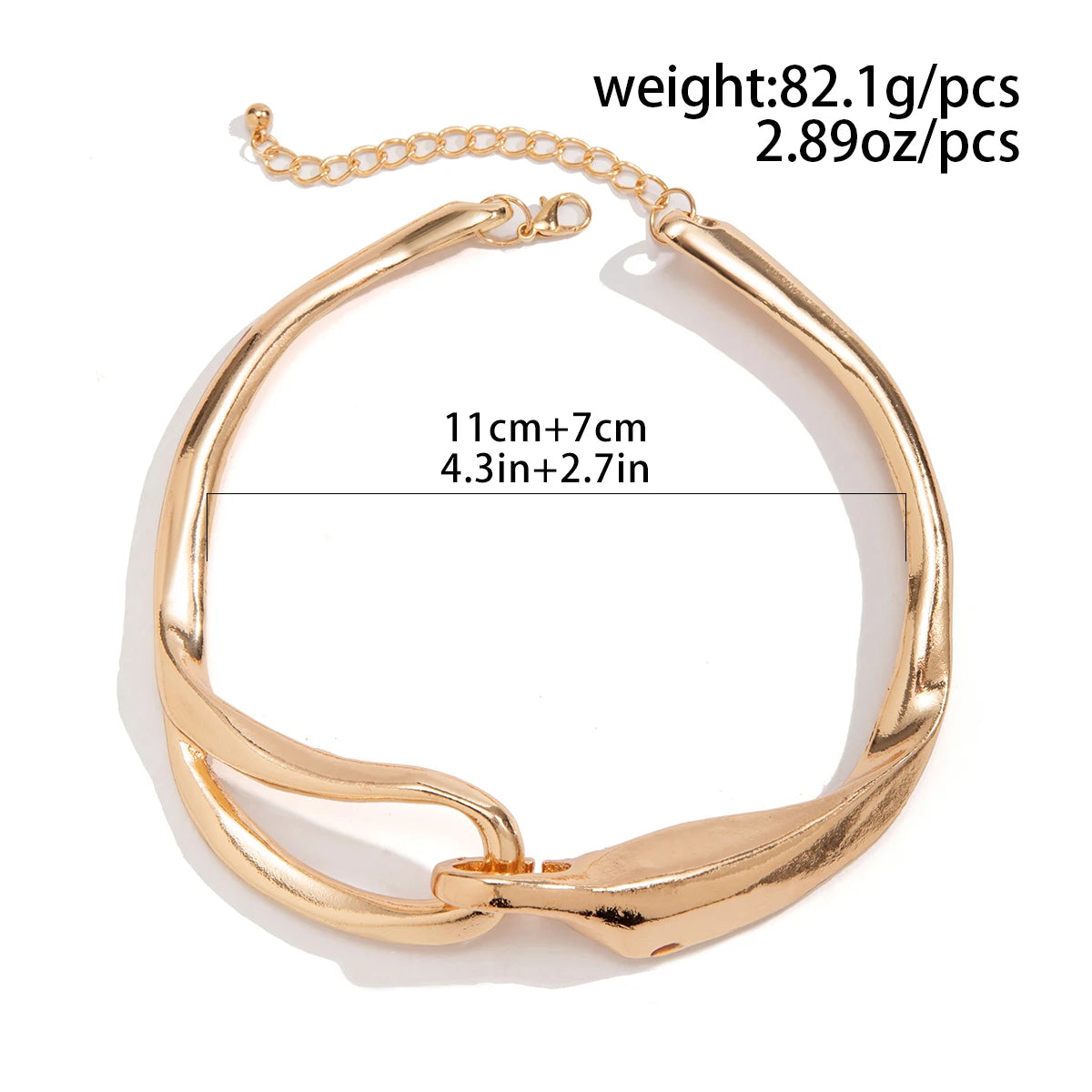 Rebel Luxe – Exaggerated Heavy Metal Thick Chain Choker Necklace
