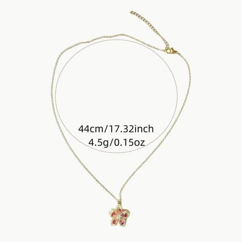 Rhinestone Flower Pendant Necklace