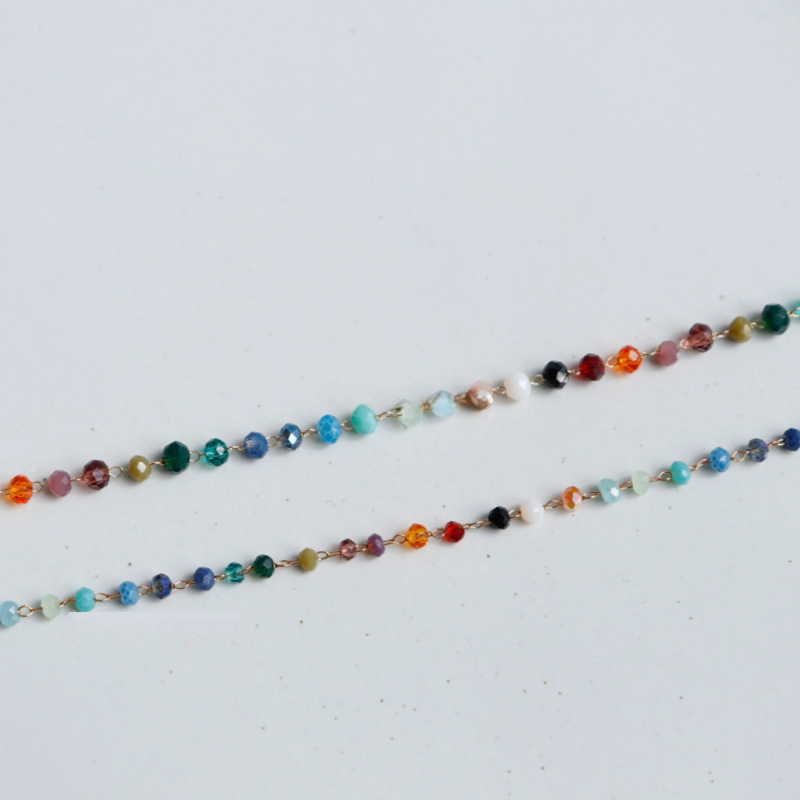 Rainbow Gemstone Beaded Necklace – A Dainty Touch of Color and Charm